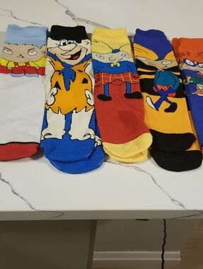 Novelty Cartoon Character Men's Crew Socks